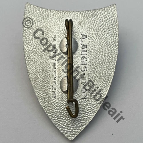 Grpt SAVOIE  Eqp BLANCHET (SLT) VIVIERS  A.AUGIS LYON ST.BARTH 2Lign 2Griffes Dos grenu Alu peint 1943 non porte Src.historiacollection2a PV480Eur 